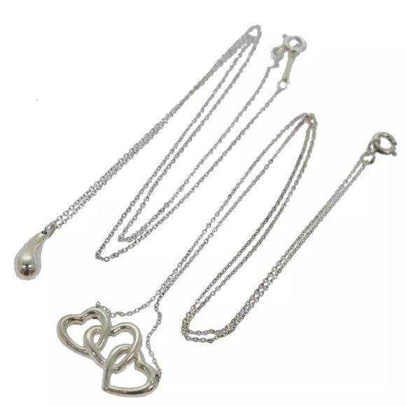 TIFFANY&Co. Necklace Ag925 2Set Silver Auth am6521 - Picture 1 of 11